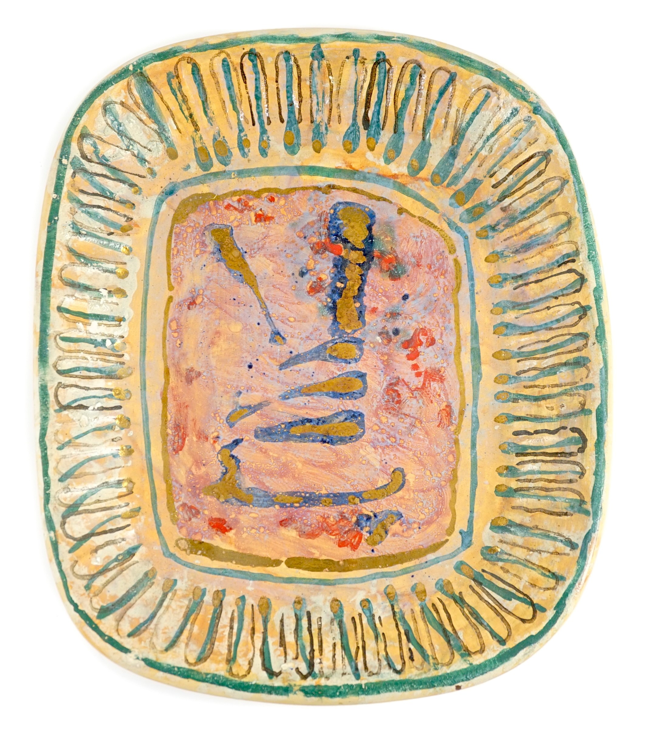 Quentin Bell (1910-1996) for Fulham pottery. An earthenware dish, 34.5cm wide